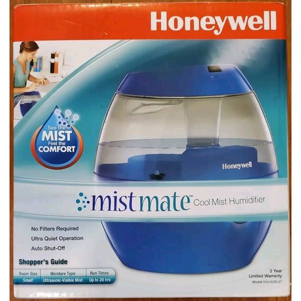 Honeywell MistMate Ultrasonic Cool Mist HUMIDIFIER HUL520LV1 Adjustable BLUE New