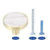 sourcing map 10 Pcs 1-1/4 Inch Gold Kitchen Cabinet Knobs with Marble Shelf Stickers for Dressers Brushed Brass Drawer Knobs Door Knobs Cabinet Hardware