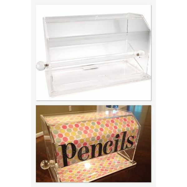 Pencil/Straw Dispenser, Acrylic, Clear