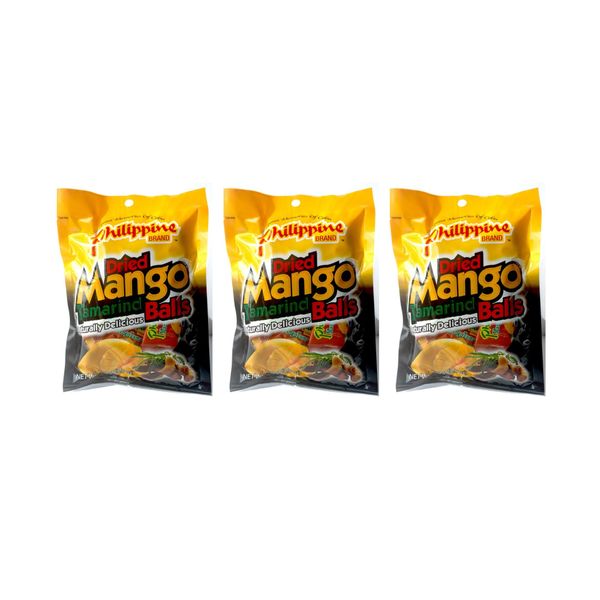 Philippine Brand Dried Mango Tamarind Balls, 3.53-Ounces Pouches (Pack of 3)