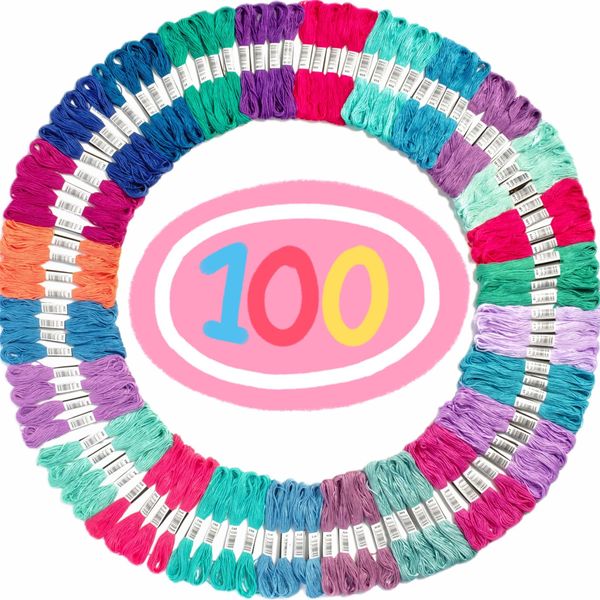 Embroidery Thread Mermaid Color Palettes - Friendship Bracelet String - 100 Embroidery Floss Coded as Embroidery Thread Numbers - Cross Stitch, Thread or String Craft - Best Bracelets String Set