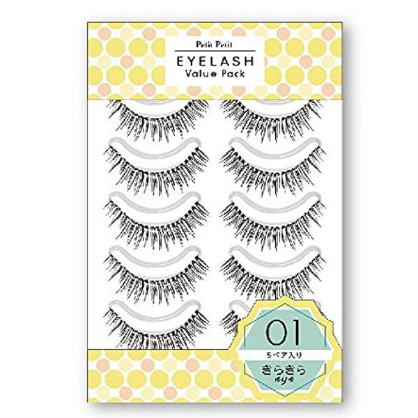 Petit Eyelash Value Pack PT43629 False Eyelashes 01 Glitter Eye