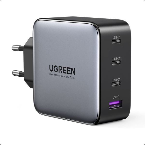 UGREEN Nexode 100W USB C Ladegerät GaN USB C Netzteil 4 Ports Charger PD Ladegerät mit PPS kompatibel mit MacBook Pro, iPhone 15 Pro Max/15 Pro/14 Pro/14 Pro Max, iPad Pro, S24 Ultra, S24+ usw