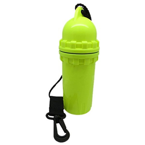 Scuba Choice Scuba Diving Snorkeling Waterproof Cylindrical Dry Box with Clip, Yellow Small