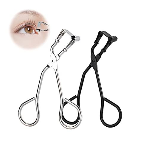 Eyelash Curler, Eyelash Curler (Set of 2) Partial Eyelash Curler, Firm Curl, Makeup, Eyelash Curler, Natural Eye Makeup, Easy to Use, Durable, Makeup, Popular Iku Prop, Portable, Stainless Steel, Women's, Men's
