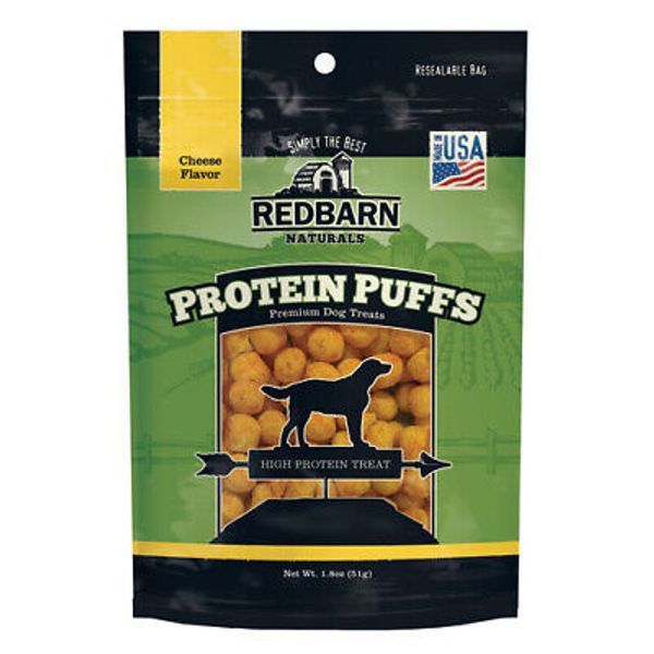 Redbarn Pet Products Protein Puffs Dog Treats  Cheese, 1 Each/1.8 Oz