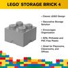Lego Storage Brick 4 Stone, Grey, Medium