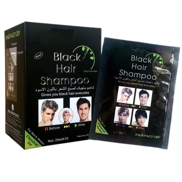 US Permanent Black Hair Shampoo Dexe Hair Color Instant Dye 5 Minutes 10Pcs/Box