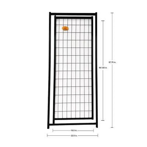 Dog Kennel Gate Panel 22.5 X 57.75 Inch Latch Pet Entrance Exit Galvanized Steel