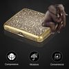 CaLeQi Cigarette Case Holds 20,Flower Golden (Grass)