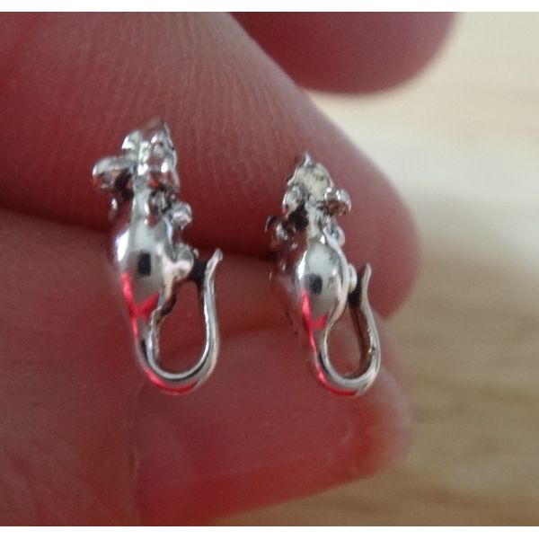 Sterling Silver TINY 3D 11x5mm Rat Mouse Stud Studs Earrings!