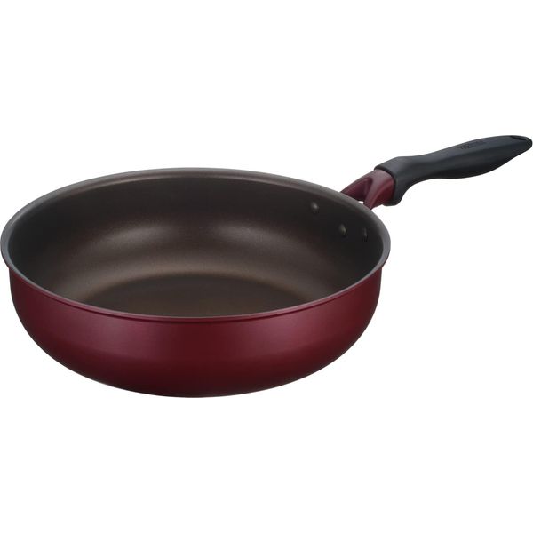 Thermos KFH-028D R Durable Series Stir-Fry Pan, 11 inches (28 cm), Induction Compatible, Red