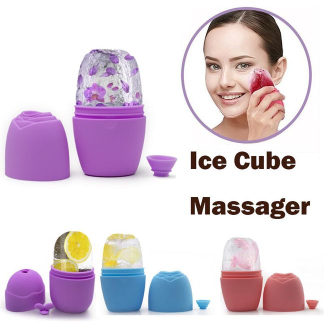 Silicone Ice Cube Trays Ice Globe Ice Balls Face Massager Facial Roll~