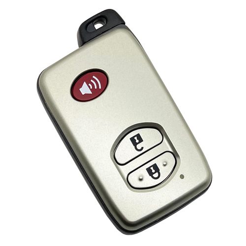 Replacement Keyless Entry Key Fob Cover Case fits for Toyota Highlander Prius Rav4 Smart Key Fob Shell (3 Button -Silver)