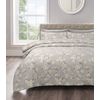 Shabby Chic Floral Quilted Bedspread Patchwork Comforter Set with Matching Pillowsham (Cherry Blossom, Double)
