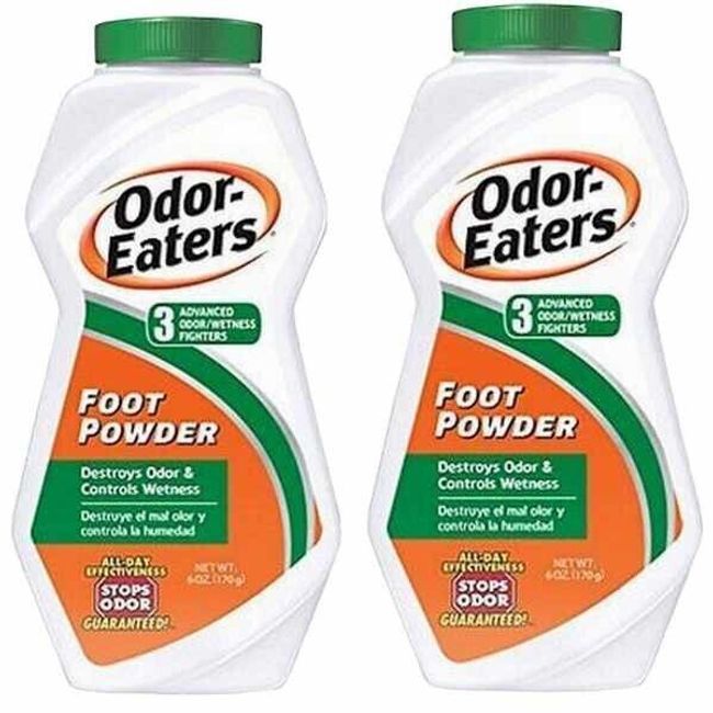 Odor Eaters FOOT POWDER 6oz Controls Odor & Wetness 2 pack