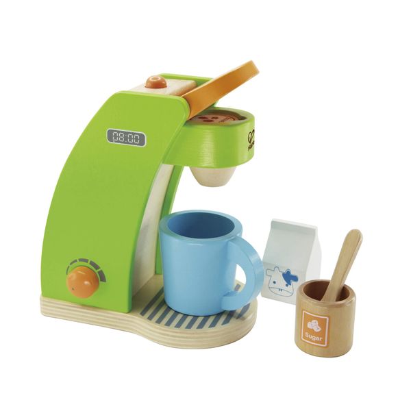 Hape Kid's Coffee Maker Wooden Play Kitchen Set with Accessories