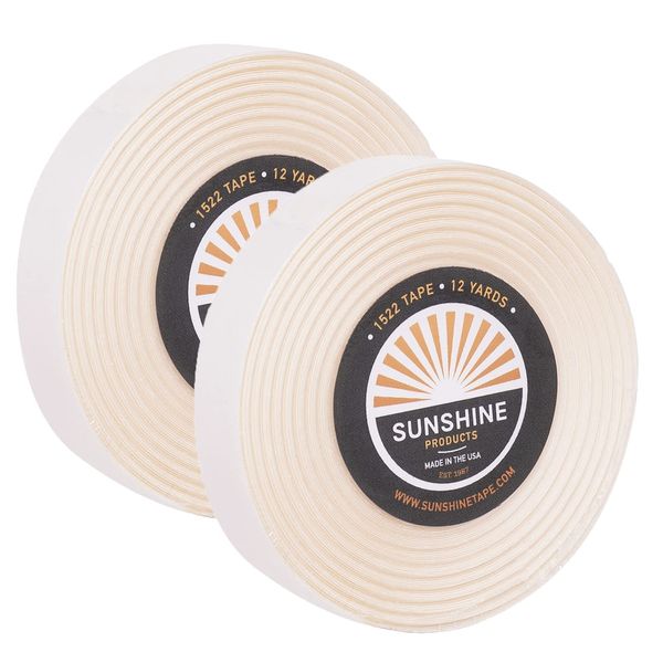 Sunshine (2 Pack) Double Sided Wig Adhesive Tape Roll 1" x 12 Yards - Made in USA (Stick it)