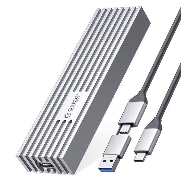 ORICO M.2 NVMe SSD Gehäuse auf USB-C PCIe Adapter 10 Gbps USB3.2 Gen2 für NVMe M-Key/M+B Key SSD 2230/2242/2260/2280, Upgraded M2 SSD Gehäuse aus Aluminium (Kühlweste, UASP, Trim, SMART, 4TB)-M232SV