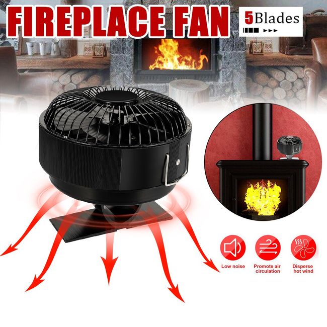 5 Blade Heat Powered, Fireplace Fan
