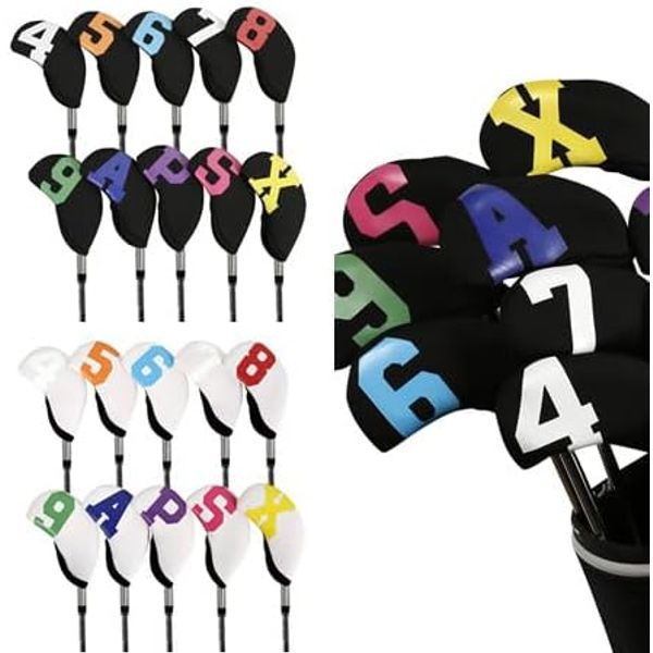 10 Pcs Neoprene Elastic Number Golf Head Covers Iron Covers