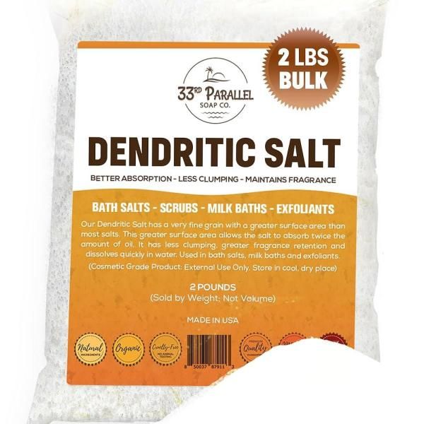 33RD PARALLEL SOAP CO. Salt Bath DENDRITIC Salt 0.9 kg (2 lbs) bath salts, scrubs, exfoliants, milk and more.