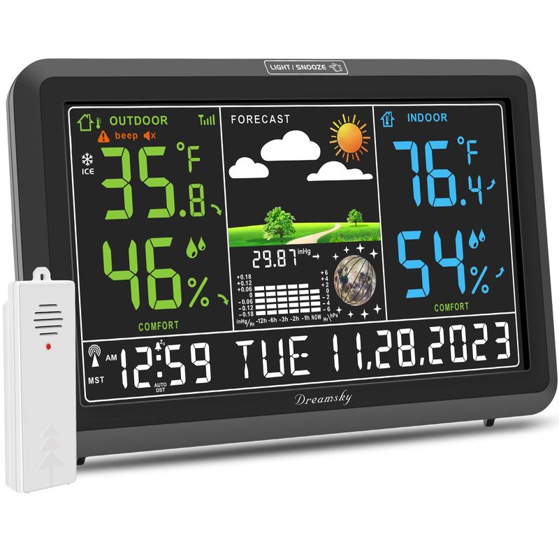 DreamSky Weather Station Indoor Outdoor Thermometer Wireless with ...