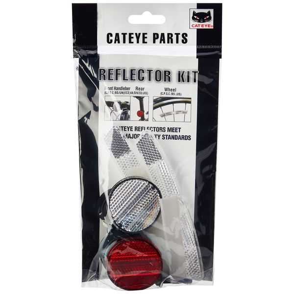 CatEye CA525REFL7 Reflector Kit - Front, Rear Plus Wheel Lights and Reflectors, Cycling, Black