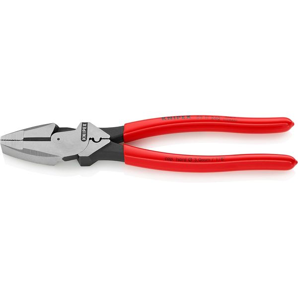 Knipex Lineman's Pliers American style black atramentized, with non-slip plastic coating 240 mm 09 11 240