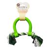 Scott Pet Rubber Horse Shoe W/Rope Bone, Assorted (AB45)
