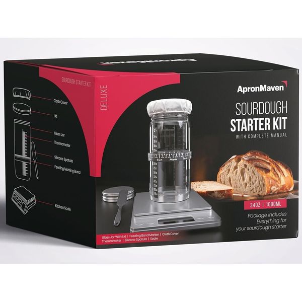 Sourdough Starter Kit Kitchen Scale jar & more For Easy Sourdough Bread Baking!