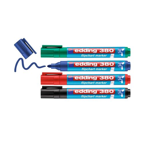 edding 380 Flipchart Markers Set of 4 Round Tip