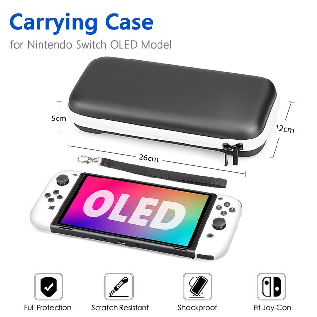 Accessories Bundle Compatible with Nintendo Switch OLED Model, Switch  Accessories Kit Includes Carrying Case, 3 in 1 Protective Case Cover, 2pcs