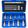 10Pcs Spline Socket Set M4 - M18 Torx Bit Set - Triple Square Socket Set with Storage Case