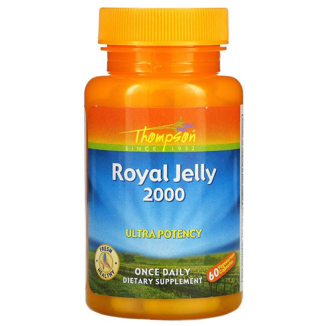 Thompson's Royal Jelly Super Potency 2000mg Vegetarian Capsules 60 Tablets, 1ea, Basic