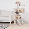 55" Cat Tree Multi-Levels Condos Scratching Post Tower Play House, Beige