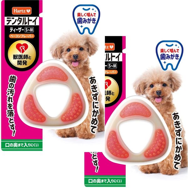 Hartz Dental Toy Teaser Dog Toy Toothpaste Toy S-M x 2 Pieces Bacon Flavor