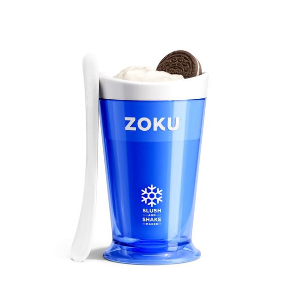 LEADWORKS ZOKU 39414 Slush and Shake Maker, W 4.0 x D 4.0 x H 6.6 Inches (10.2 x 10.2 x 16.8 cm), Colorful, Stylish, Cool, Ice, Delicious, Sorbets, Frozen Treats, Cocktails, Yogurt, Fruit, Blue