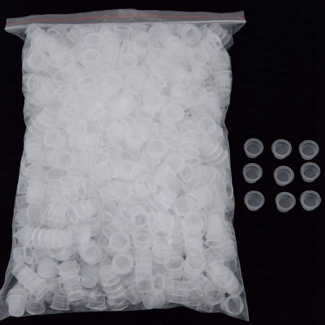 Generic Tattoo Ink Cups 500pcs Plastic Large Tattoo Ink Pigment Cups 15 Tattoo Ink Caps Large Disposable Tattoo Pigment Cups Microblading Cups for Tattoo Ink Tattoo Tools and Tattoo L White