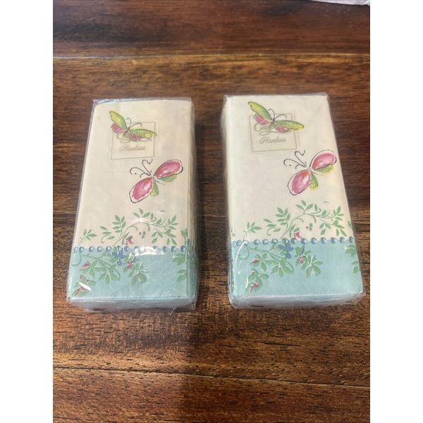 2 Unopened Butterfly Sealed Modern Caspari Pocket/Purse Tissue