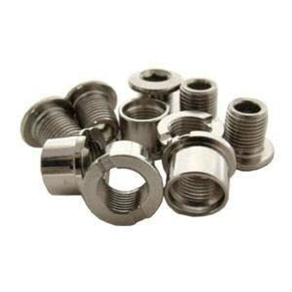 Alloy Chainring bolts x5 (Single Ring) Silver, Free UK Postage