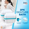 2pk Denture Bath Box, Denture Box for False Teeth Container Full Set | Denture Storage Box, Dentures Box, Denture Cleaning Box, Denture Case, Denture Baths, Retainer Bath, Denture Bath Case