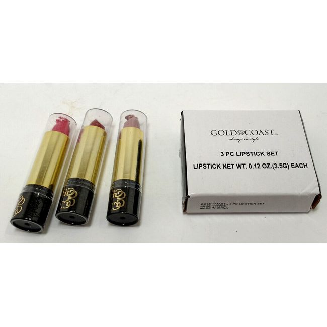 GOLD COAST 3 Piece Lipstick Set**Brand New**