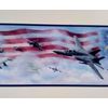 Wallpaper Border Air Force Jet Fighters American Flag & Eagle with Blue Trim