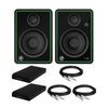 Mackie CR4-XBT 4 in Multimedia Monitors Pair with Isolation Pads and TRS Cables