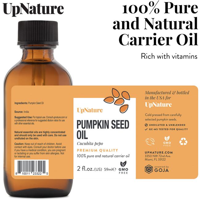 Pumpkin Seed Oil, Cold Pressed Carrier Oils