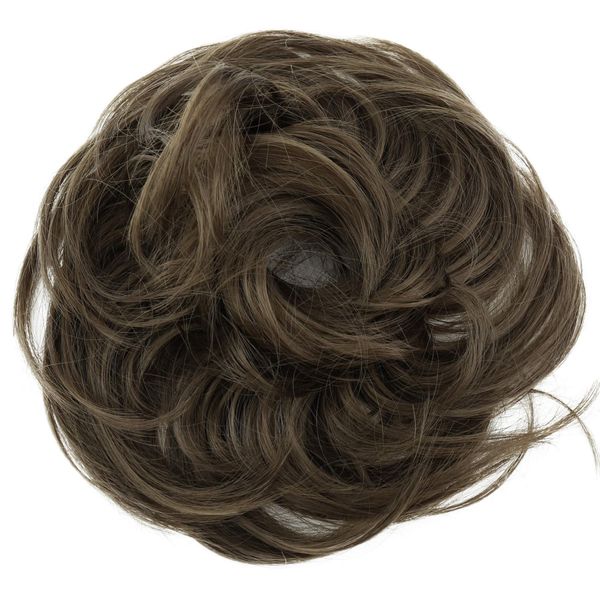 CAISHA by PRETTYSHOP XXL Large Scrunchy Braided Updo Slightly Wavy Messy Bun Hairpiece Dark Blond Mix G25D