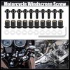 Hihaha 10pcs M5 Motorcycle Windscreen Screw Fairing Windscreen Bolt Black Durable Material