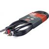 Stagg SYC3/PS2CM E Stereo 3m Jack to Twin RCA Plugs - Black