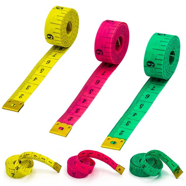 Muse Impex Pack of 3 Dual Sided Measuring Tape Measurement Tape for Body/Waist/Sewing/Cloths/Tailors Inchi Tape Durable Flexible 60 Inches/150cm